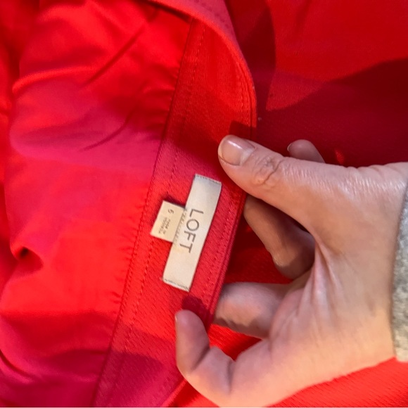 LOFT Coral Pink A Line Skirt 8 - Picture 4 of 6